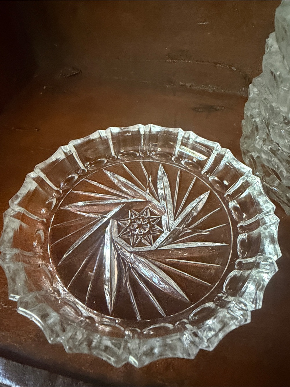 Vintage Set of 11 Bohemian glass coasters pinwheel pattern - Picture 5 of 7